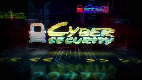Cyberpunk style intro with cyber security theme Stock Footage 122223976