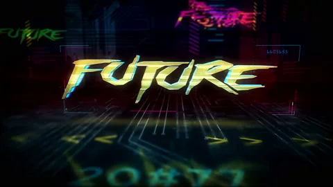 Cyberpunk style intro with future theme Stock Footage 122137048