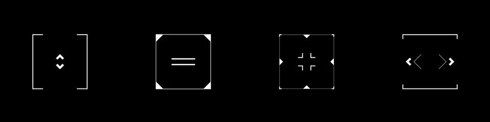 Cyberpunk style rectangle aims set. Stock Illustration