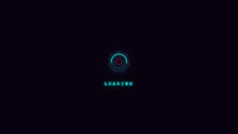 Cyberpunk style seamless loading spinner, neon glow animation Stock Footage 339646111