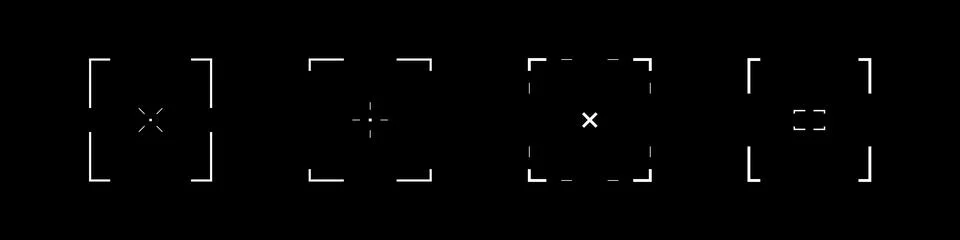 Cyberpunk style set of elements. Square design targets, aims Stock Illustration