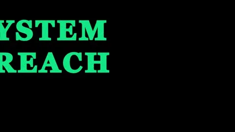 Cyberpunk System Breach Text Animation With Glitch Effects In Dark Background Stock Footage 344037016