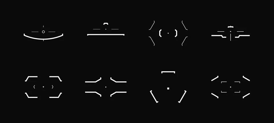 Cyberpunk Target and Aim Elements Vector Collection Illustrazione stock