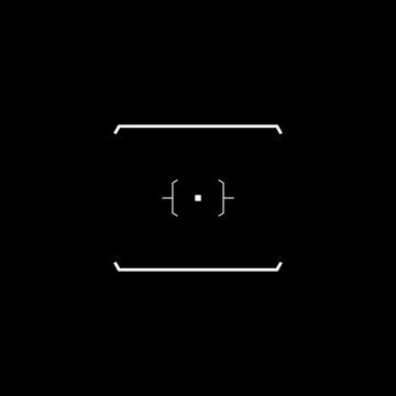 Cyberpunk target, cyber aim, rectangle HUD sight Stock Illustration