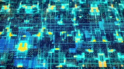 Cyberpunk technology background Stock Illustration