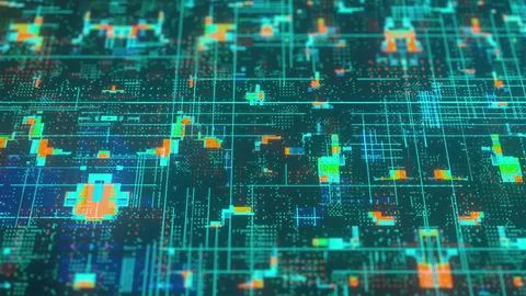 Cyberpunk technology background Stock Illustration