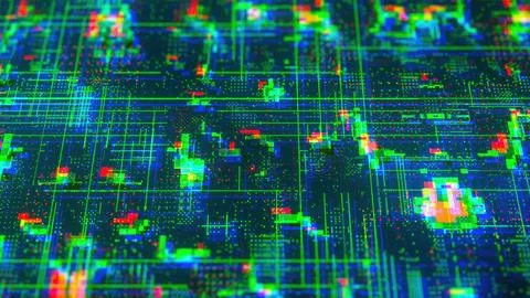 Cyberpunk technology background Stock Illustration