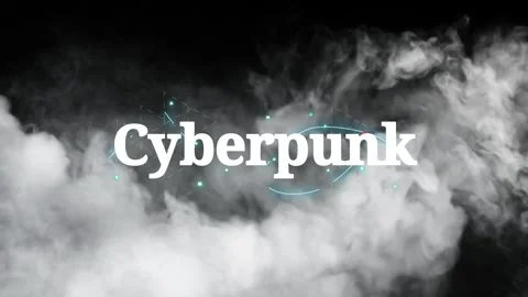 Cyberpunk text animation with smoke 스톡 동영상 340749010