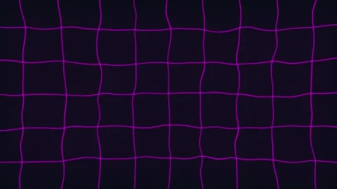 Cyberpunk Themed Sci-Fi Background with a Wavy Magenta Data Grid in a Seamless L Stock Footage 317754522