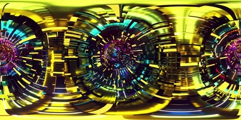 Cyberpunk Tunnel VR 360 Loop Stock Footage 155128838