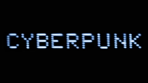 Cyberpunk written on computer screen Stock Footage 231634876