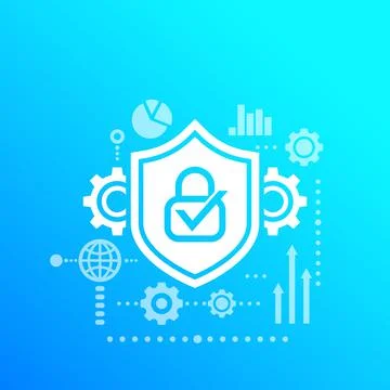 Cybersecurity, access and data protection vector イラスト素材