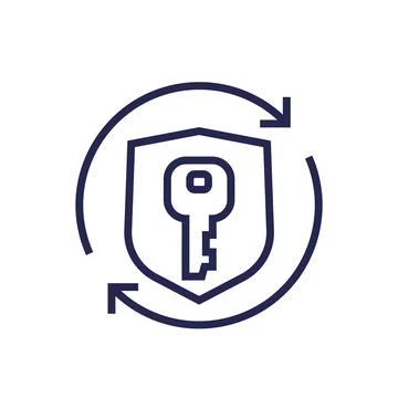 Cybersecurity, access, data protection line icon Illustrazione stock