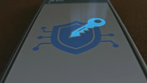 Cybersecurity Access themed graphic presentation on smartphone Stock Footage 303427173