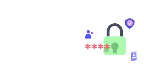 Cybersecurity, Account Security Concepts Animation With Copy Space. 스톡 동영상 294554767