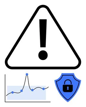 Cybersecurity Alert Balancing Risk Analysis and Data Protection Strategies Stock Illustration