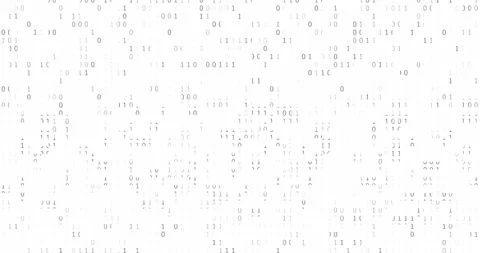 Cybersecurity, algorithm and futuristic binary code for AI testing on white Stock Footage 284226763