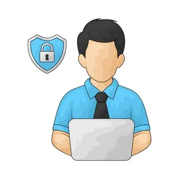 Cybersecurity analyst illustration Stock Illustration