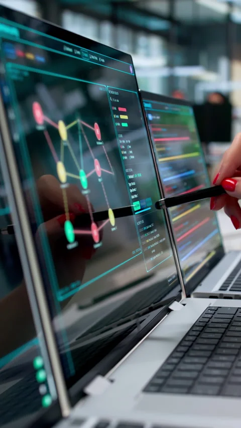 Cybersecurity Analyst Monitors Systems For Threats Stock Footage 339903000