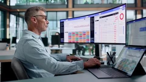 Cybersecurity Analyst Reviews Cloud Platform Risks Stock Footage 343883073
