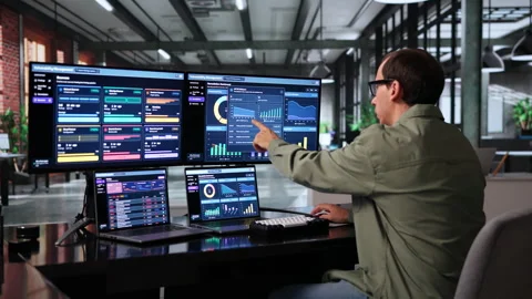 Cybersecurity Analyst Reviews Vulnerability Scanning Results Stock Footage 347908520