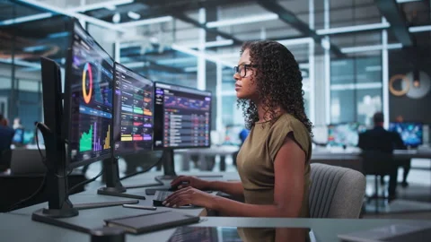 Cybersecurity Analyst Scans Computer For Threats Stock Footage 340405310