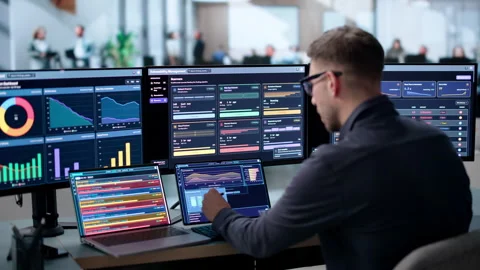 Cybersecurity Analyst Scans Laptop For Threats Stock Footage 342960968