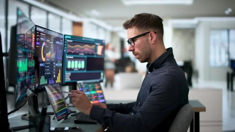 Cybersecurity Analyst Scans System Threats Using Laptop Stock Footage 339886772