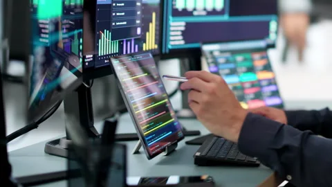 Cybersecurity Analyst Scans System Threats Using Laptop Stock Footage 342963558