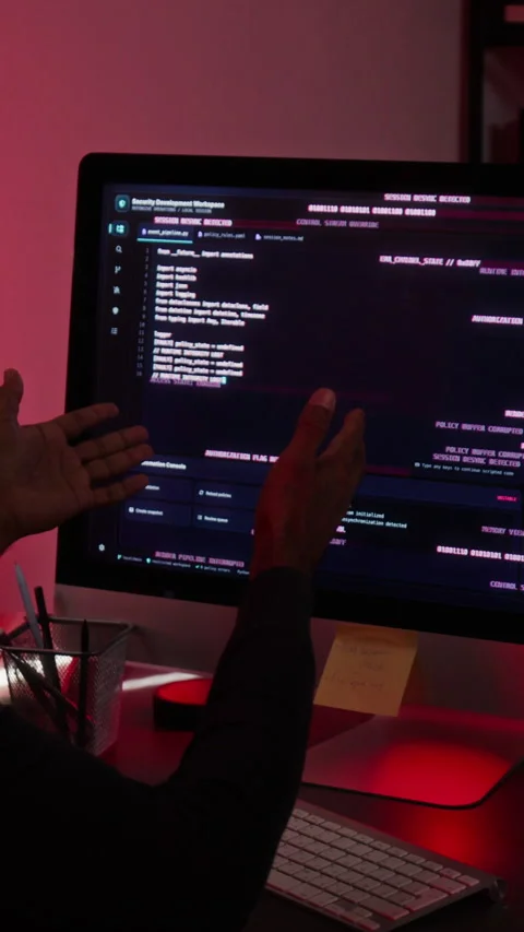 Cybersecurity Analysts Reacting to System Hacked Warning Stock-Footage 347316016