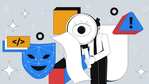 Cybersecurity and code inspection 2D mixed media animation Stock Footage 324705967