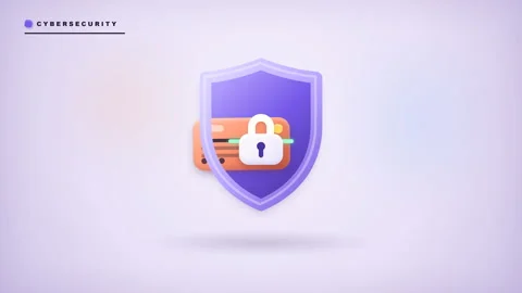 Cybersecurity and credit card data protection shield with secure scanning. Stock Footage 344888323