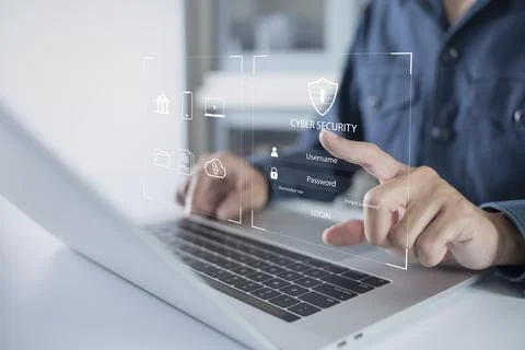 Cybersecurity and data privacy protection concept, padlock icon. And Internet Stock Photos