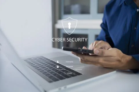 Cybersecurity and data privacy protection concept, padlock icon. And Internet Stock Photos