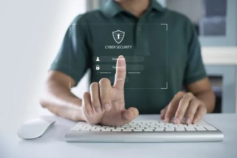 Cybersecurity and data privacy protection concept, padlock icon. And Internet Stock Photos