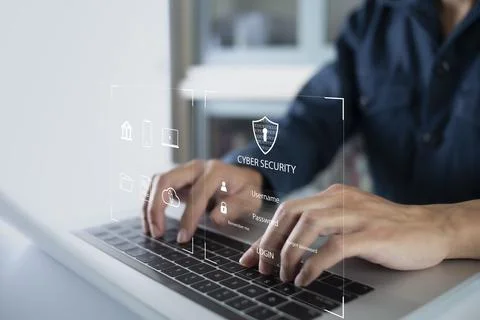 Cybersecurity and data privacy protection concept, padlock icon. And Internet Stock Photos