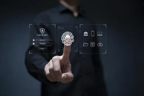 Cybersecurity and data privacy protection concept, padlock icon. And Internet Stock Photos