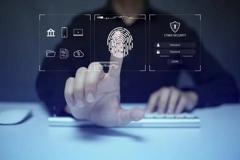 Cybersecurity and data privacy protection concept, padlock icon. And Internet Stock Photos