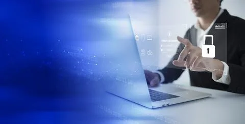 Cybersecurity and data privacy protection concept. And Internet network secur Stock Photos