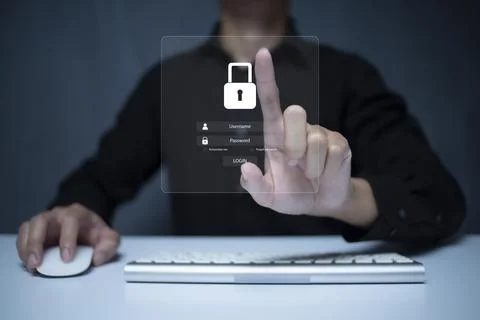 Cybersecurity and data privacy protection concept. And Internet network secur Stock Photos