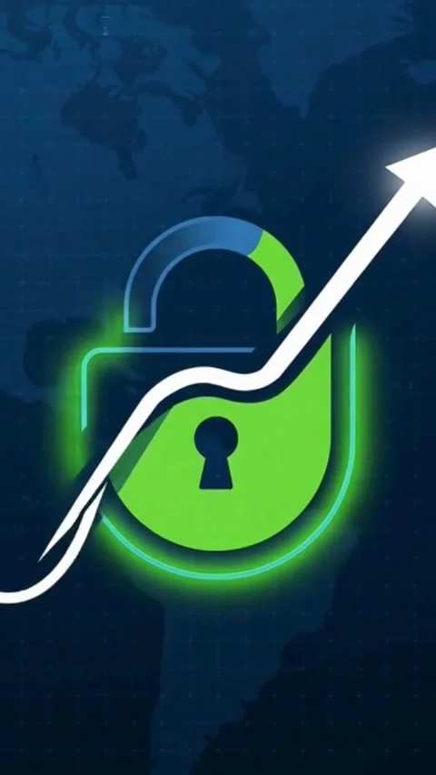 Cybersecurity and data protection concept with padlock and arrow graphic an.. Stock-Footage 320811901