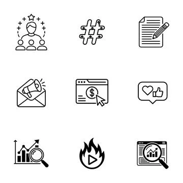 Cybersecurity and Data Protection Icons set. Stock Illustration