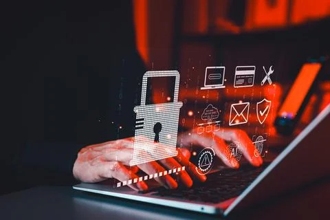 Cybersecurity and Data Protection Technology Concept. Foto stock