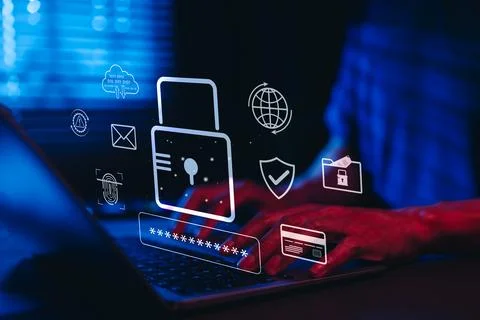 Cybersecurity and Data Protection Technology Concept. Foto stock