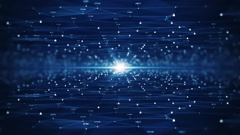 Cybersecurity and digital data protection technology concept. Connection of smal Video stock 191574999