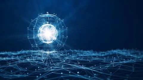 Cybersecurity and digital data protection technology concept background image Stock Illustration