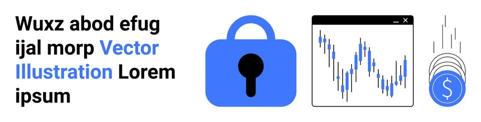 Cybersecurity and Financial Analysis with Data Protection Vector Image イラスト素材
