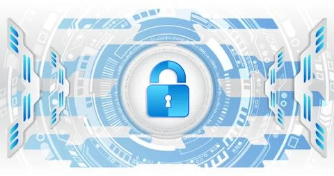 Cybersecurity and information or network protection. Concept of computer data 스톡 일러스트