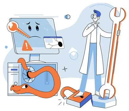 Cybersecurity and information or network protection. Future cyber technology Stockillustratie