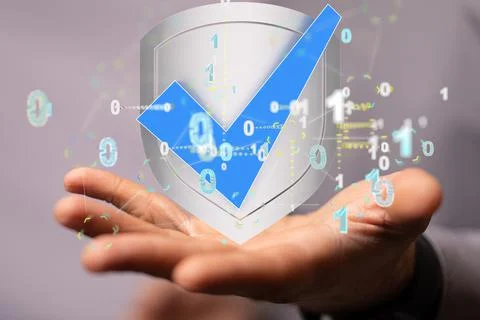 Cybersecurity and information or network protection 3d 스톡 사진